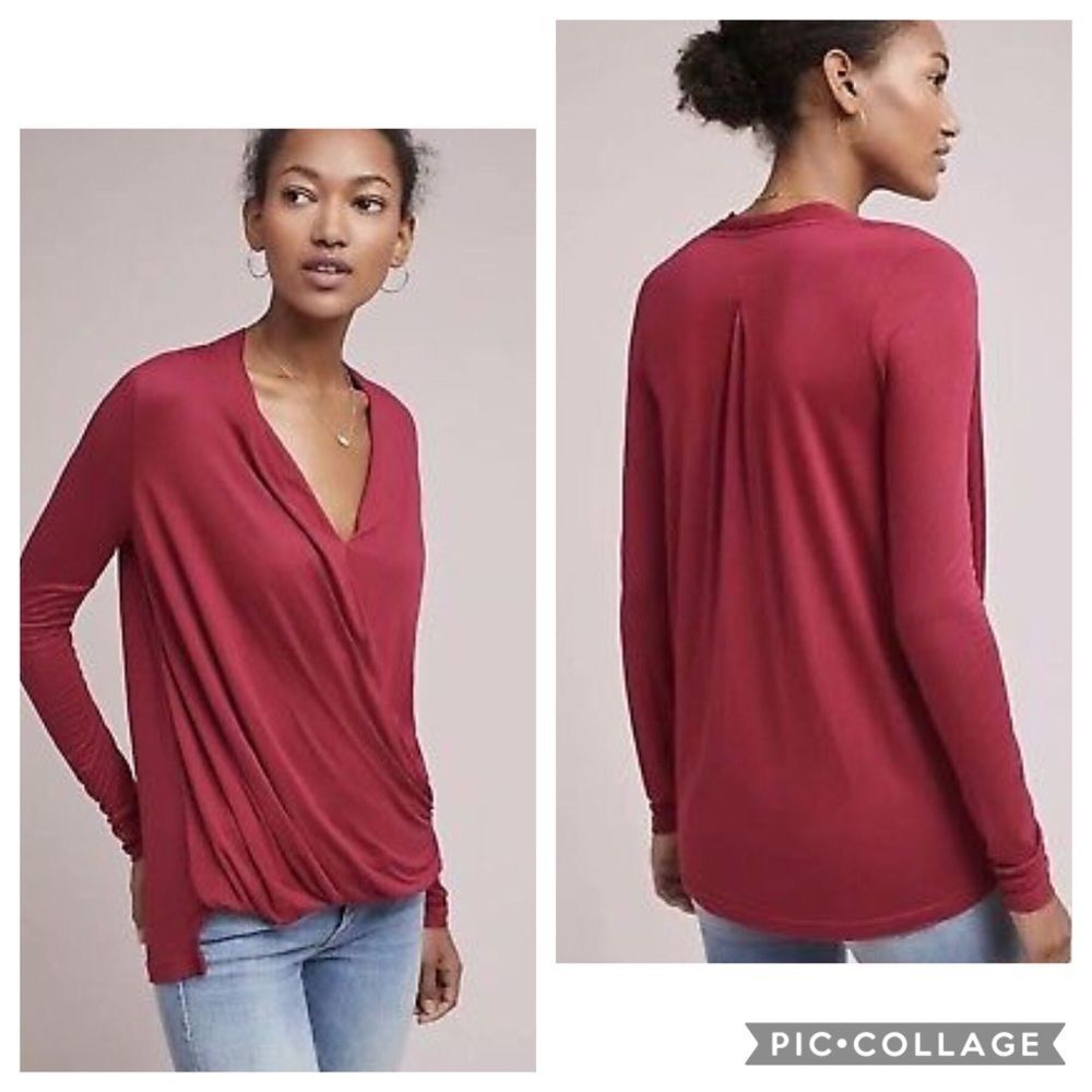 ANTHROPOLOGIE Akemi + Kin Faux Wrap Top Sz S